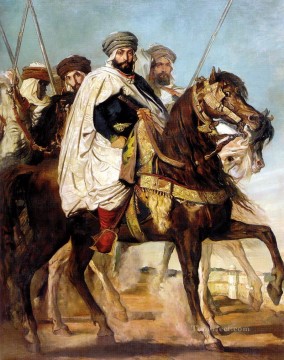  Escort Painting - Ali Ben Hamet Caliph of Constantine of the Haractas followed by his Escort 18 romantic Theodore Chasseriau